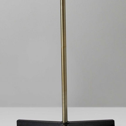 71" Brass Metal Novelty Floor Lamp With Black And White Iron Cone Shade
