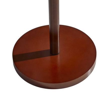 65" Brown Solid Wood Floor Lamp With Beige Linen Drum Shade