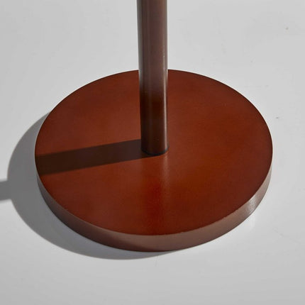 65" Brown Solid Wood Floor Lamp With Beige Linen Drum Shade