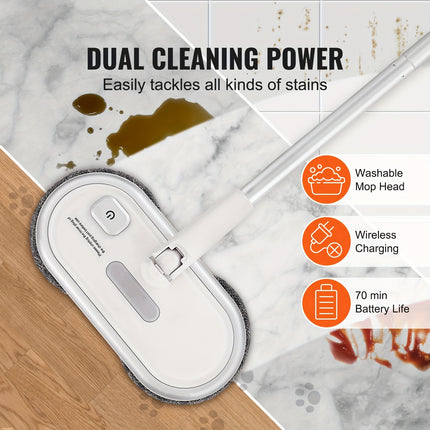 Electric Mop Up To 70 Mins Powerful Battery, Electric Spin Mop With Dual Spinning Mop Heads,
