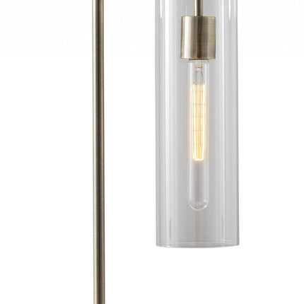 24" Brass Novelty With Clear Cylinder Shade