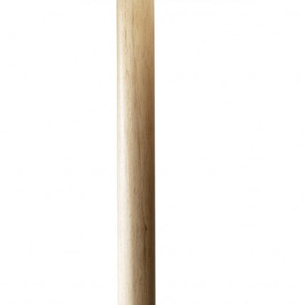 59" Natural Solid Wood Floor Lamp With White Linen Drum Shade