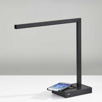 Slender Bar Black Metal Led Charging Desk Light