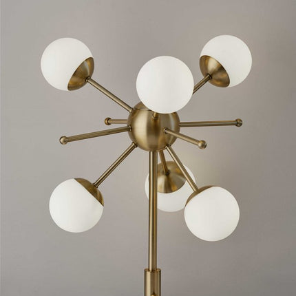 23" Black Metal Six Light Standard Table Lamp
