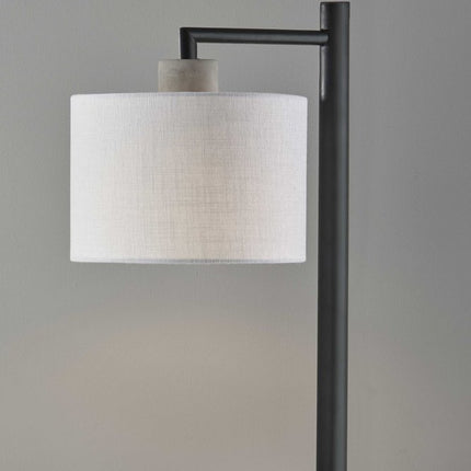 23" Gray Metal Novelty Table Lamp With White Empire Shade