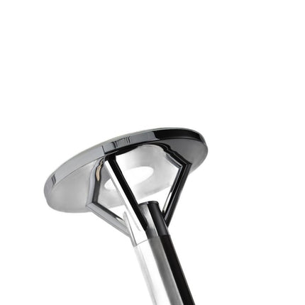Frosted Glass Shade Uplighting Torchiere In Brushed Steel