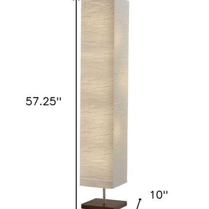 58" Natural Column Floor Lamp With Natural Paper Shade