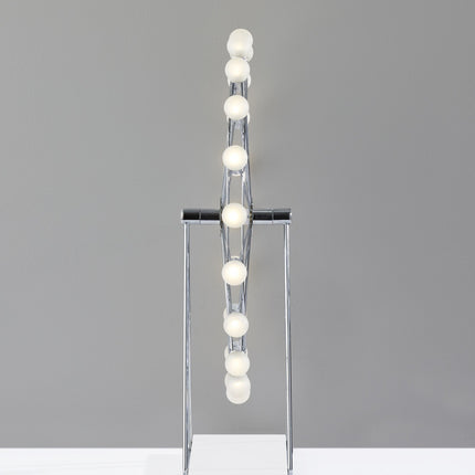 22" Off White Metal Multi Light Bedside LED Table Lamp With Off White Globe Shade