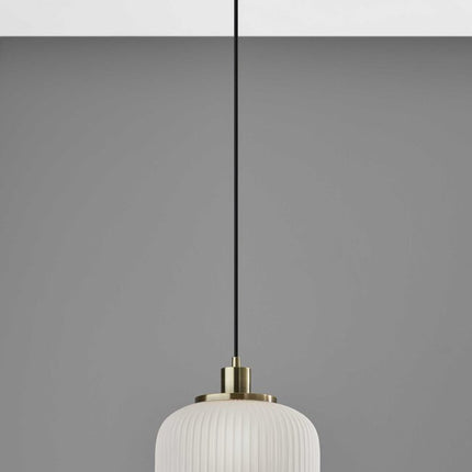 Striped Glass Glow Metal Pendant