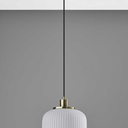 Striped Glass Glow Metal Pendant