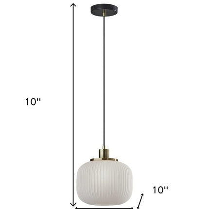 Striped Glass Glow Metal Pendant