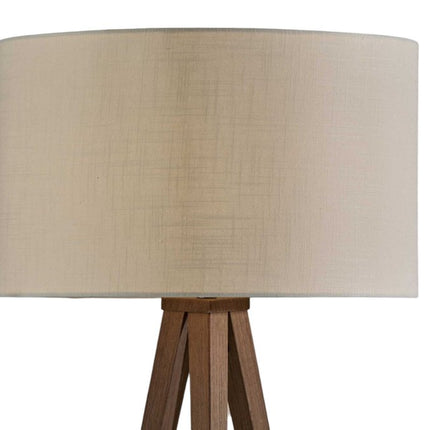 62" Black Tripod Floor Lamp With Black Fabric Drum Shade