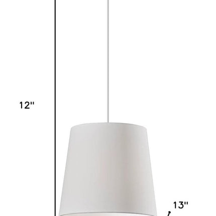 White Drum Textile Chandelier With White Shades