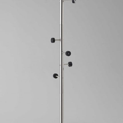 68" Brushed Steel Brushed Steel Coat Rack