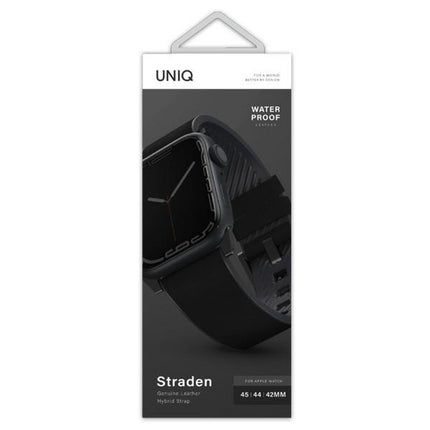 UNIQ Straden Apple Watch 42,44,45,49Mm - Leather Hybrid Strap Black,