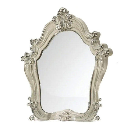 47" Brown Crowned Top Solid Wood Framed Mounted Dresser Mirror