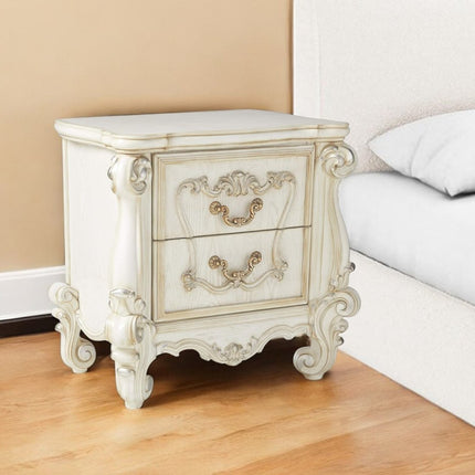 31" Brown Two Drawers Nightstand