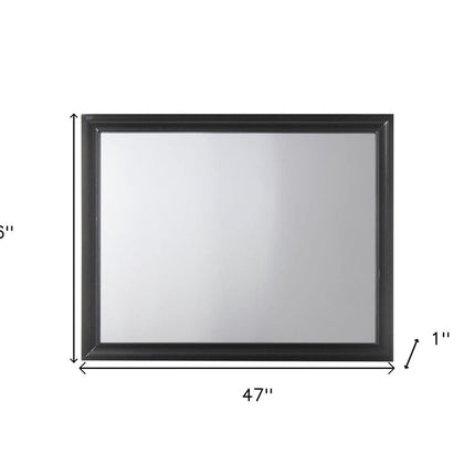 36" Black Wood Dresser Mount Framed Mirror