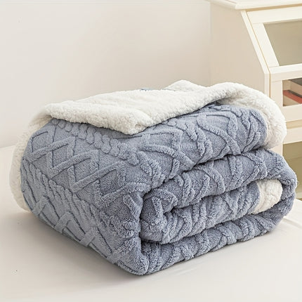 Rabbit Fur Throw Blanket - Plush Soft All-Season Couch & Bedspread, Single/Double Size,