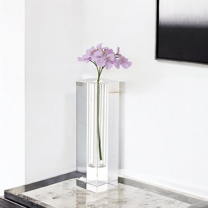 9" Clear Square Lead Free Crystal Table Vase