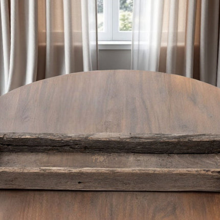 30" Brown Wood Indoor Outdoor Tray With Handles