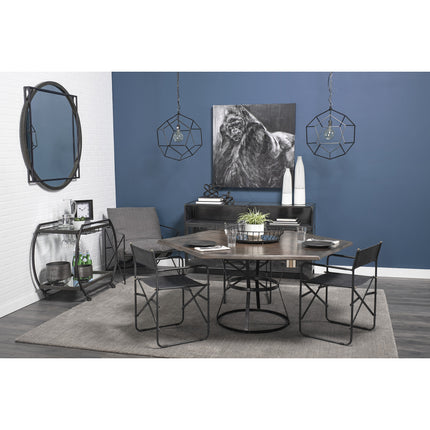 20" Black Round Metal Indoor Outdoor Serving Tray With Handles