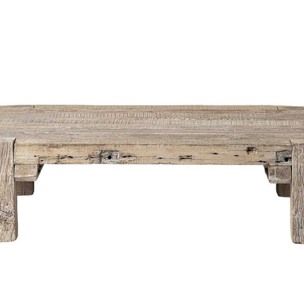 48" Natural Wood Distressed Coffee Table