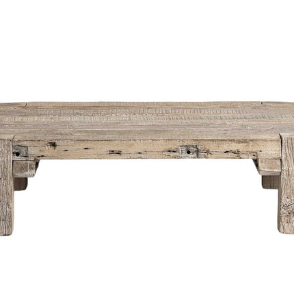 48" Natural Wood Distressed Coffee Table