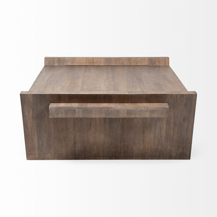59" Brown Wood Coffee Table