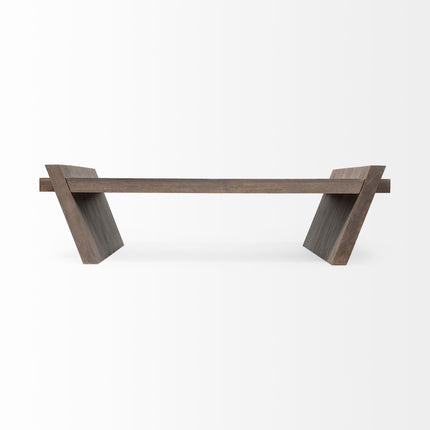 59" Brown Wood Coffee Table