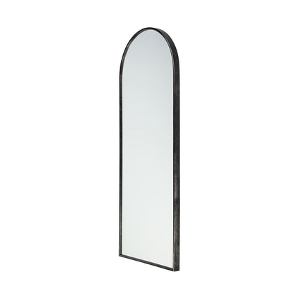 70" Black Metal Arch Framed Full Length Hanging Mirror