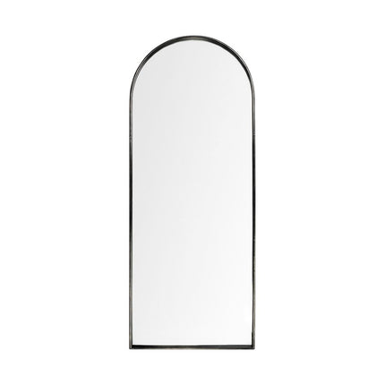 70" Black Metal Arch Framed Full Length Hanging Mirror