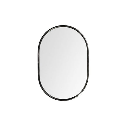 36" Black Oval Metal Framed Accent Mirror