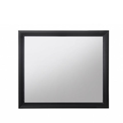 35" Black Square Wood Framed Mounted Dresser Mirror