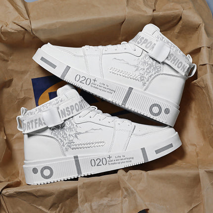 1 Pair of Men's Casual Sneakers, All-season High-top Skate Shoes for Students, YouthHoliday Gifts