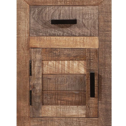 26" Brown Solid Wood Square End Table With Drawer