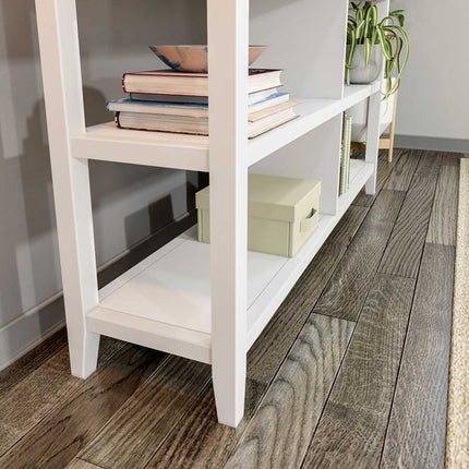 30" White Wood Two Shelf Bookcase