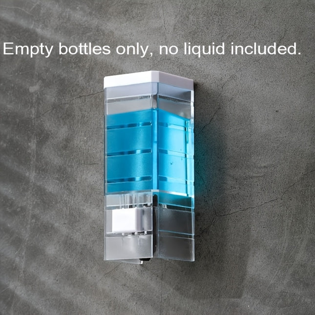 1 Manual Push-Button Wall-Mounted Soap Dispenser - Sleek transparent striped design,