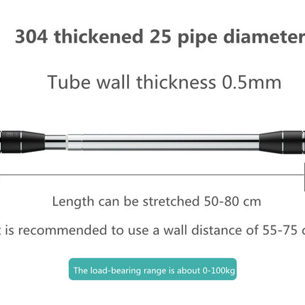 Punch-free Telescopic Rod Curtain Rod Bedroom Shower Curtain Rod Drying Rack Free Installation Support Rod Rising And Shrinking Clothes Rod