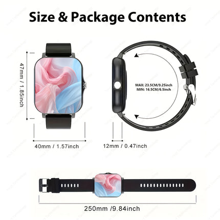 Full-Screen Touch Smartwatch with Call and Message Notifications, Fitness