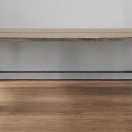84" Brown Solid Wood Sled Base Dining Table