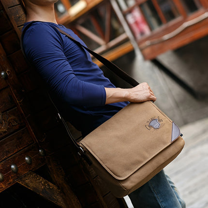 Men's Canvas Messenger Bag - Large Capacity, Adjustable Strap, Casual Flip-Top Shoulder Satchel