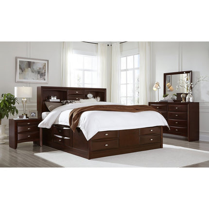 25" Merlot Wood Three Drawer Nightstand