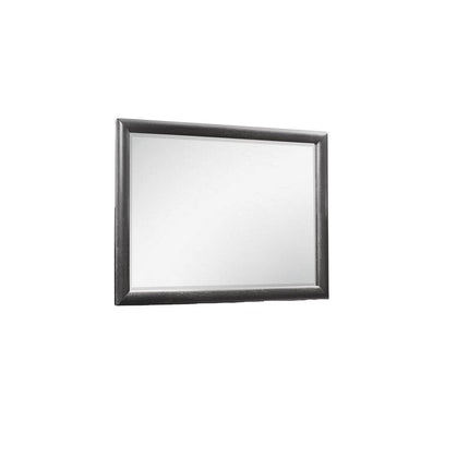 35" Dark Gray Wood Framed Mounted Dresser Mirror