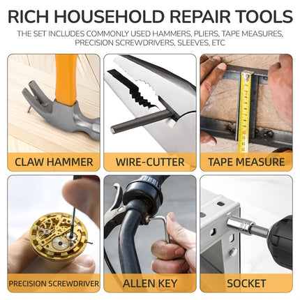 Hi-Spec 133 Yellow Electric Screwdriver Set, High-Quality Carbon Steel Hardware Kit,