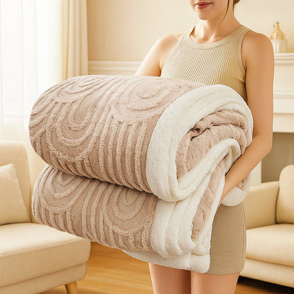 Green/Dark Grey/Coffee/Beige, Bed And Sofa Dual-Purpose Winter Blanket, Comfortable Soft