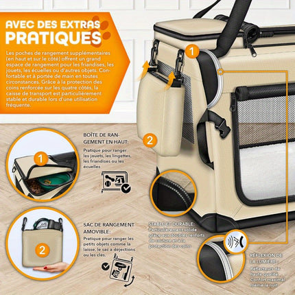 XXL Foldable Pet Carrier Crate for Dogs & Cats - Durable Tear-Resistant Material