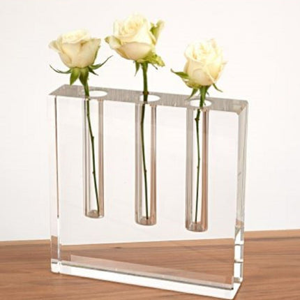 7" Clear Crystal Clear Square Table Vase