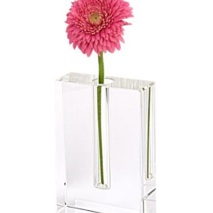 6" Clear Square Crystal Glass Table Vase