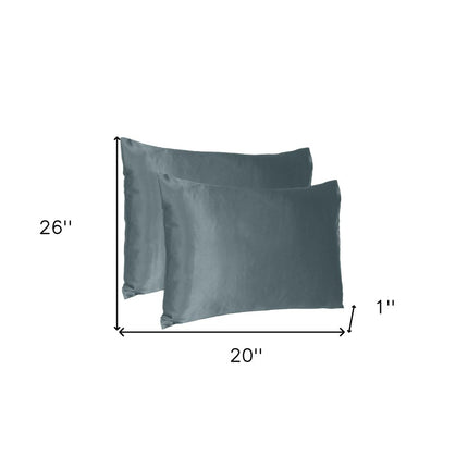 Two Piece Gray Satin